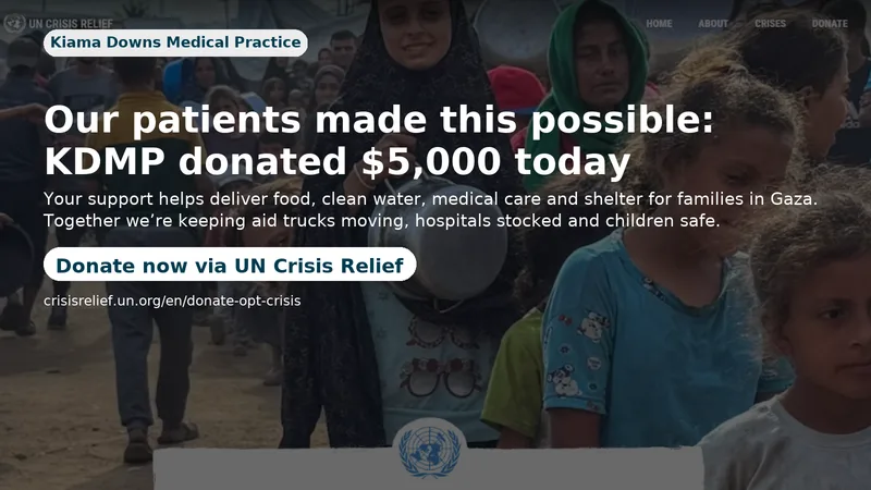 Kiama Downs Medical Practice $5,000 donation to Gaza humanitarian relief